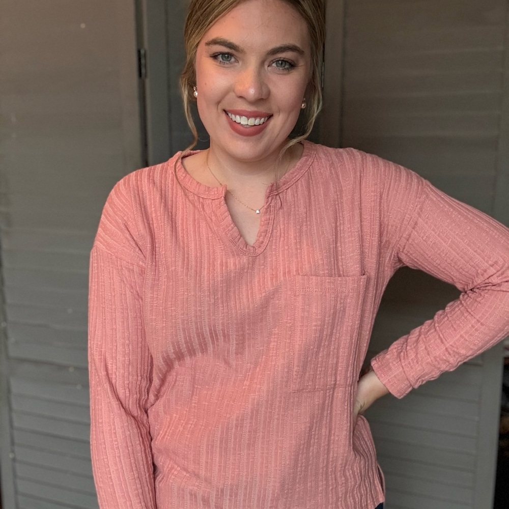 7th Ray Blush Long Sleeve Top